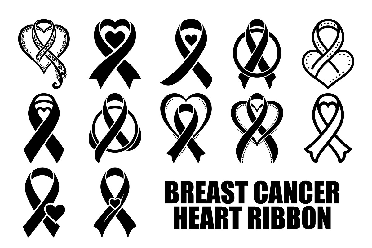 Breast Cancer Heart Ribbon SVG, a Seasonal Illustration by abu67222 (Photo 1 of 13)