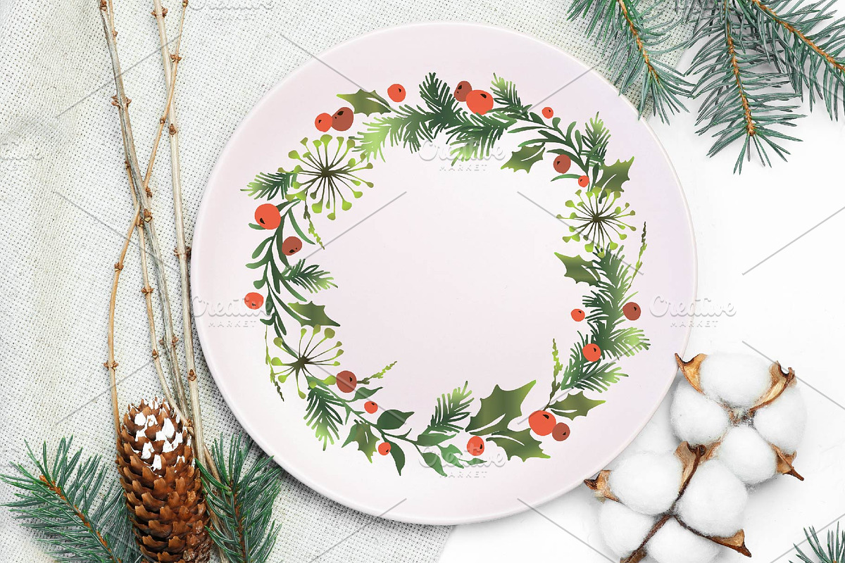 Christmas decorative elements., a Decorative Illustration by VetaDesign (Photo 4 of 11)