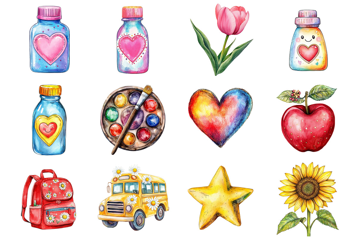 Preppy Back to School Clipart PNG, a Seasonal Illustration by CitraGraphics (Photo 2 of 4)