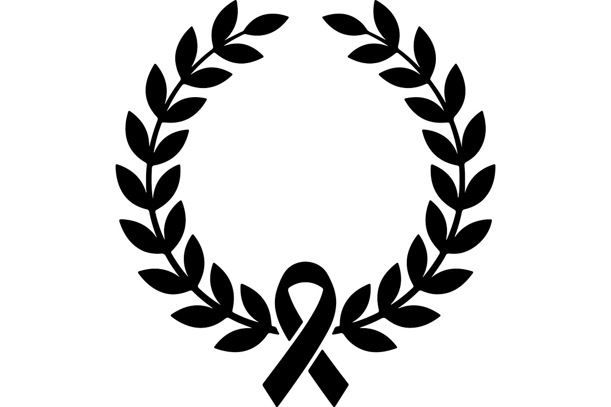 Black Ribbon Laurel Wreath, a Decorative Illustration by balal (Photo 11 of 15)