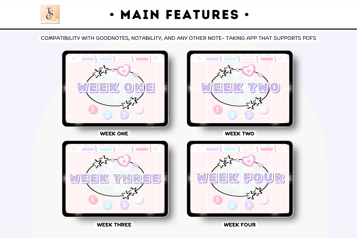 PLR Resell Pink Digital Planner, a Stationery Template by Tas Creative Studio (Photo 11 of 13)