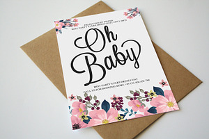 Doodle Baby Announcement Card