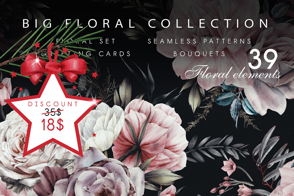 Watercolor Floral Bundle, a Texture Illustration by ollalya (Photo 73 of 112)