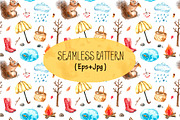 Watercolor autumn clipart., an Animal Illustration by Vikeriya (Thumbnail 3 of 5)
