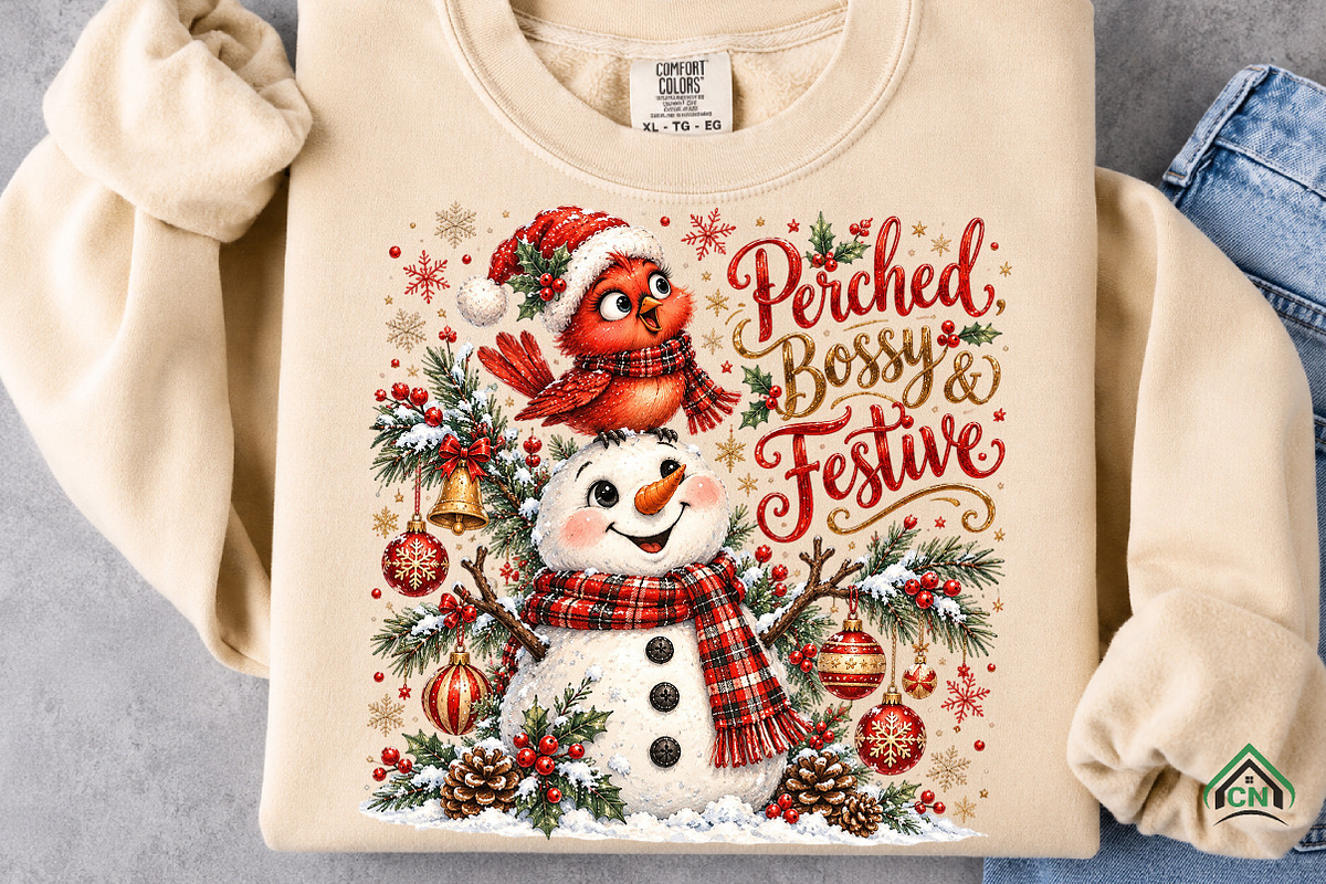Perched, Bossy & Festive Christmas, a Seasonal Illustration by Craft Nest (Photo 5 of 6)