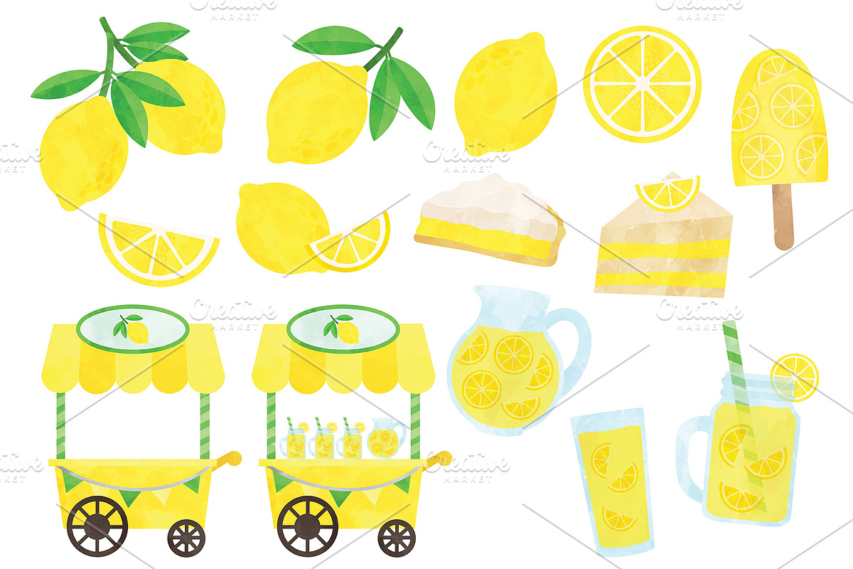 Lemon clipart, an Illustration by SugarPickle Clip Art (Photo 2 of 2)