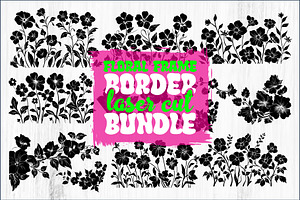 Floral Frame Border Laser Cut Bundle, a Graphic by balal