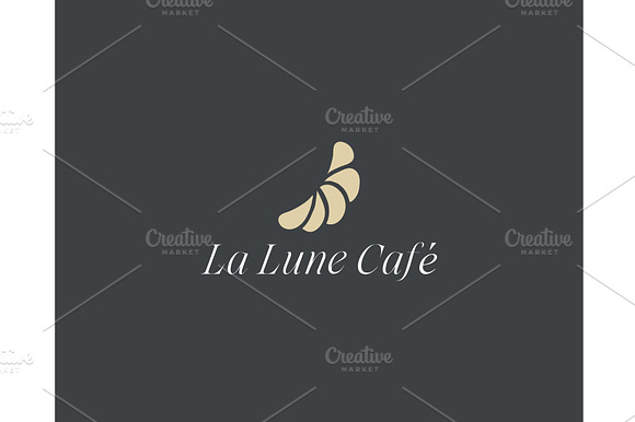 A croissant logo. Bakery cafe sign preview 2