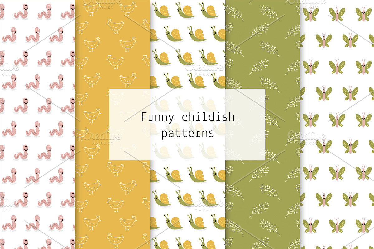Funny childish patterns, a Pattern Graphic by Lyolya Profitrolya (Photo 1 of 6)