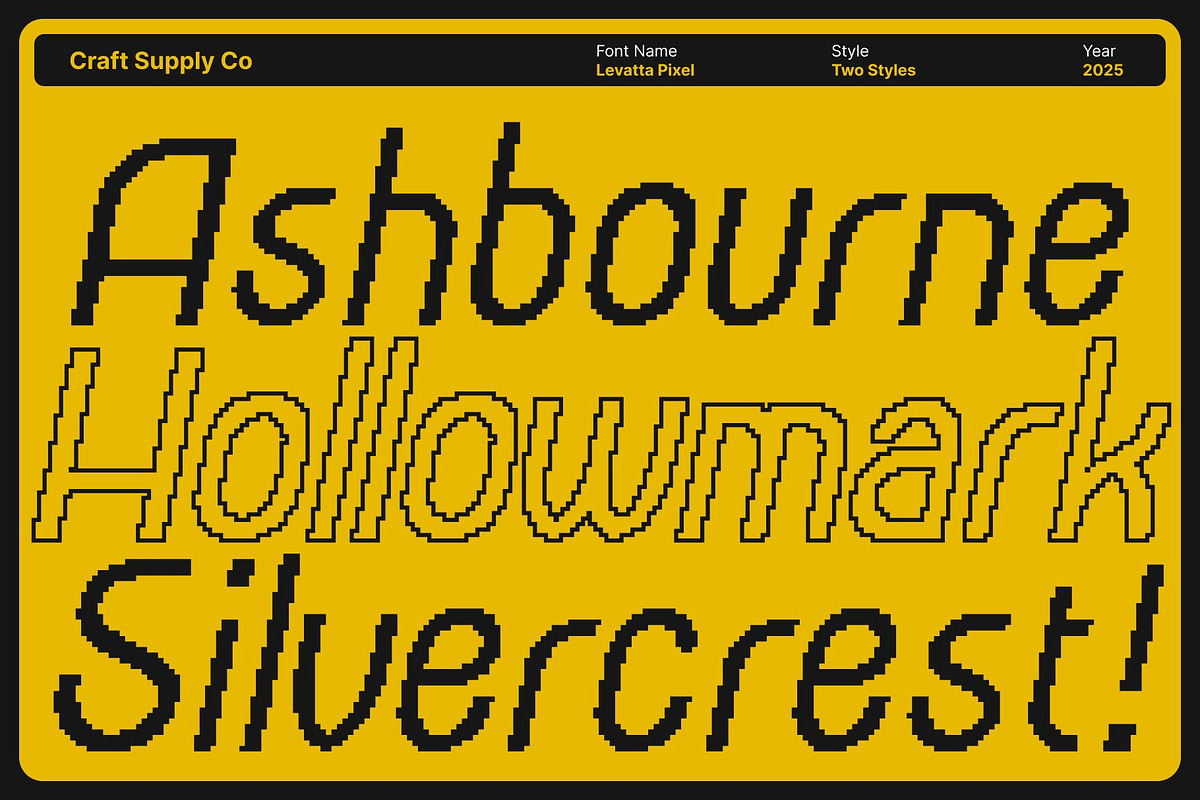 Levatta Pixel, a Sans Serif Font by Craft Supply Co. (Photo 2 of 8)