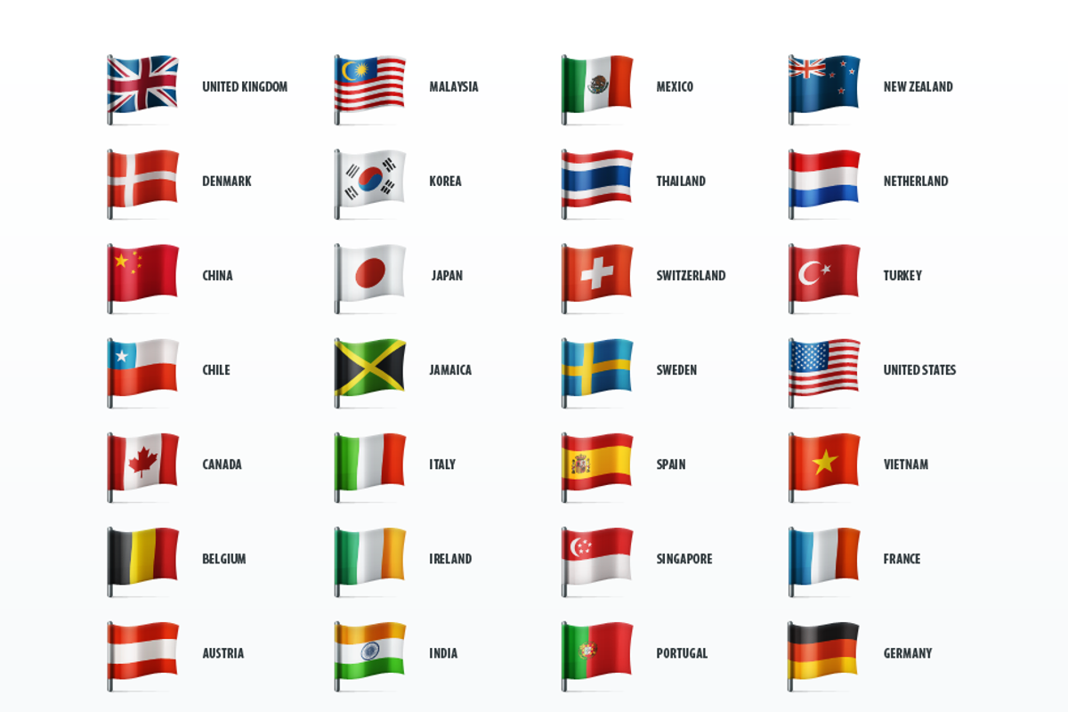 Country Flags Icon Set preview 2