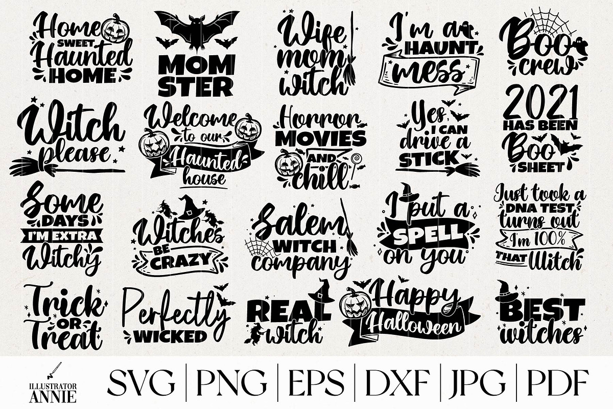 Halloween SVG Quote Bundle, an Object Graphic by IllustratorAnnie (Photo 1 of 5)
