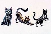 Skeleton Black Cat Clipart PNG, an Illustration by Dream Creation (Thumbnail 6 of 6)