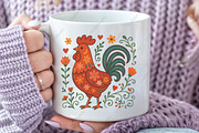Floral Chicken Valentine PNG, an Illustration by CraftArtStudio (Thumbnail 2 of 4)