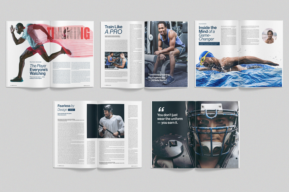 Sport Magazine Template, a Magazine Template by BrandPacks