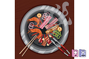 Hand Drawn Korean BBQ Illustration, a Food Illustration by MISS CHATZ (Thumbnail 1 of 3)