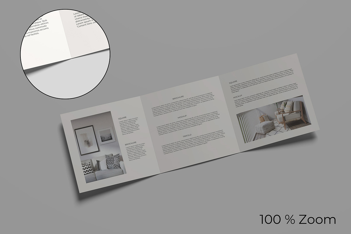Square Trifold Brochure Mockup, an Advertising Mockup by Lxadesign (Photo 8 of 13)