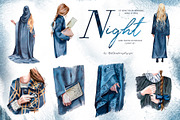 Hand-Painted Night Clipart Set, an Animal Illustration by ArtCreationsDesign (Thumbnail 8 of 29)