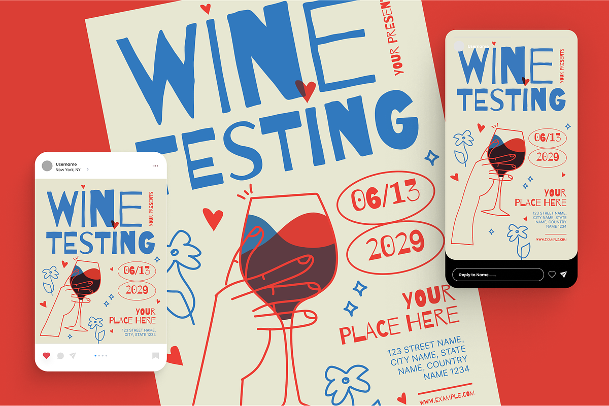 Wine Testing Event Flyer Set, a Flyer Template by Annora Studio (Photo 2 of 6)