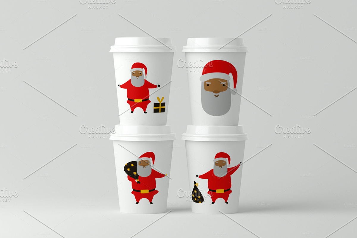 Black Santa Claus Clipart, an Object Graphic by AvaAva (Photo 4 of 4)