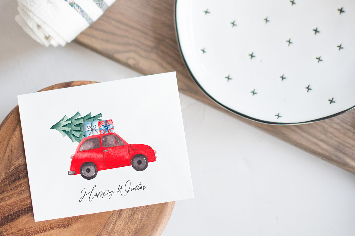 Watercolor Christmas City Clipart, a Texture Illustration by YuliyaArtGarden (Photo 6 of 12)