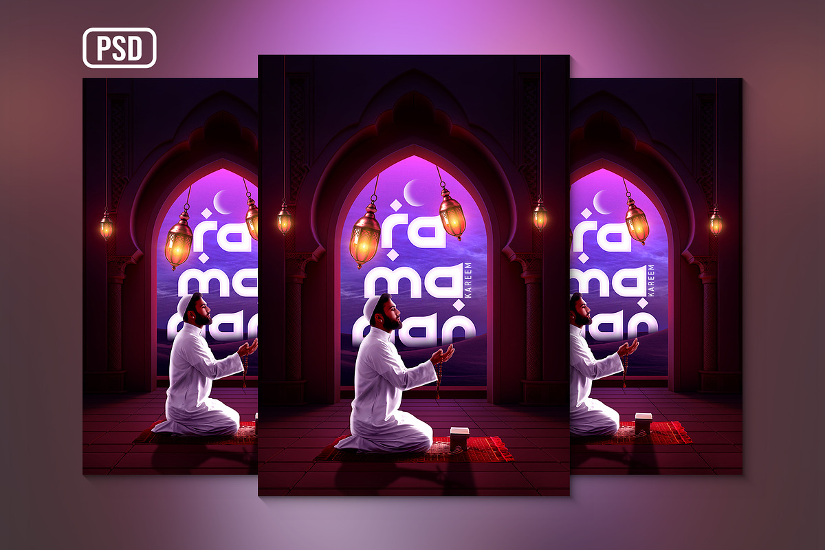 Ramadan Kareem Arabic Poster, a Poster Template by Black Spade Design