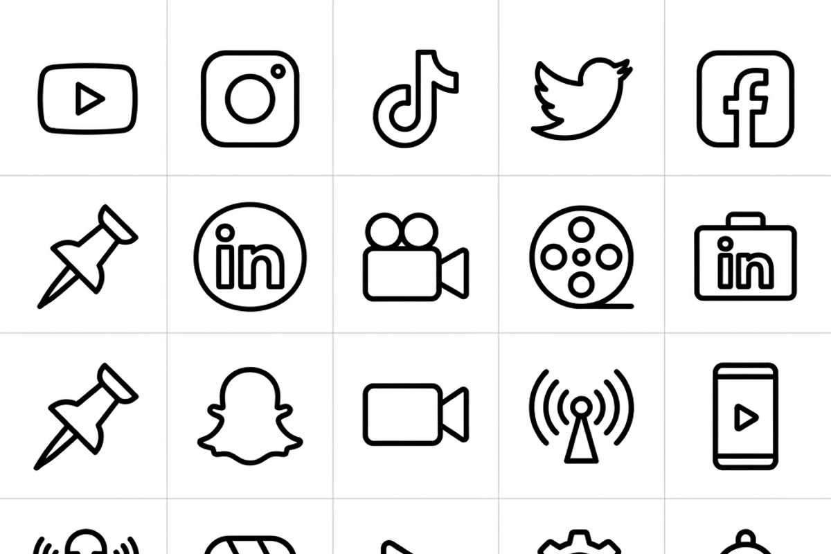 21 Vector EPS Social Media Outline, an Outline Icon by adenpinkstore (Photo 12 of 14)