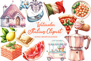 Watercolor Italian Clipart, an Illustration by Daily.Designs (Thumbnail 1 of 4)