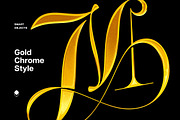Gold Chrome Effect, a Layer Style Add-On by Design Squad (Thumbnail 1 of 4)