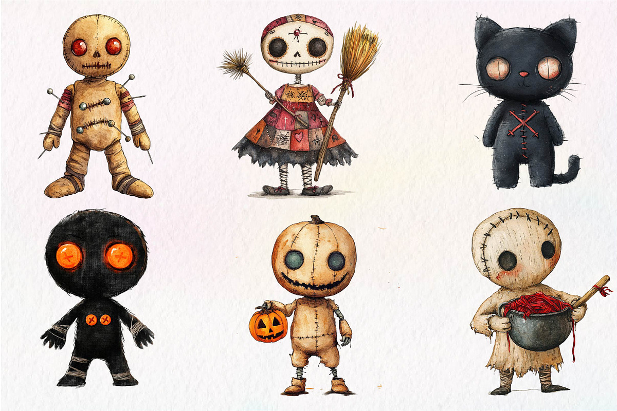 Halloween Voodoo Doll Clipart, an Illustration by Dream Creation (Photo 5 of 7)