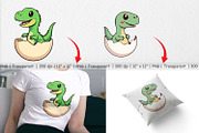 Hatching Baby Dinosaur Clipart, a Graphic by Artnoy (Thumbnail 3 of 5)