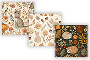 Autumn Cat Cottagecore Digital Paper, a Pattern Graphic by FloridPrintables (Thumbnail 4 of 9)