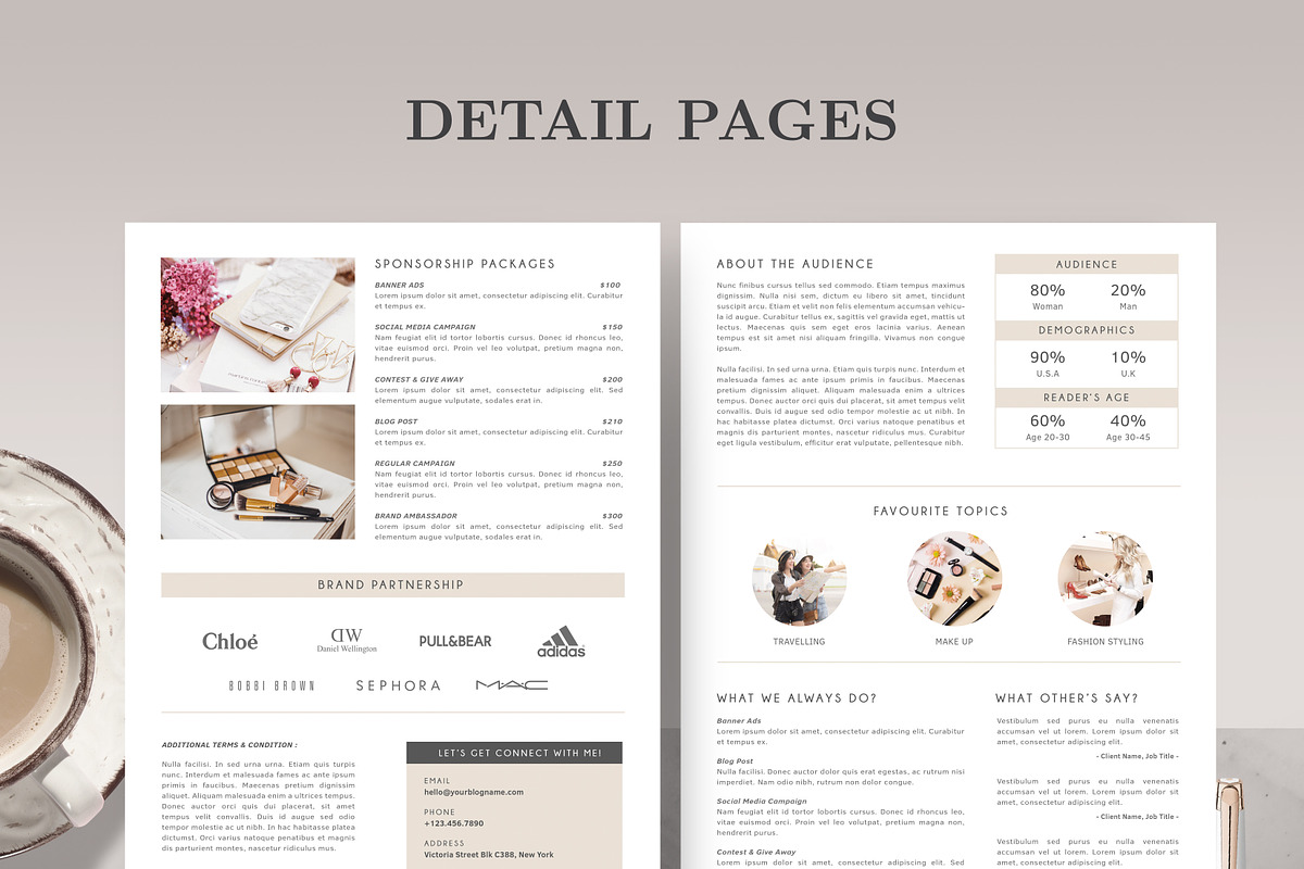 Media Kit for Blogger BM005, a Flyer Template by Draca Design Co (Photo 4 of 4)