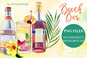 Watercolor Beach Bar Clipart, a Food Illustration by ArtCreationsDesign (Thumbnail 8 of 8)