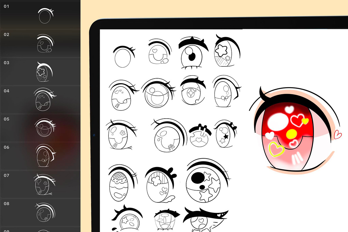 180 Procreate Chibi Stamp Brushes, a Brush Add-On by DrawingStoryShop (Photo 6 of 7)
