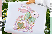 Floral Easter Bunny PNG Happy Easter, an Illustration by Craft Nest (Thumbnail 1 of 6)