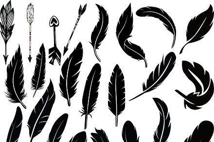 Feather silhouette Clipart, an Illustration by Digi_Design_World