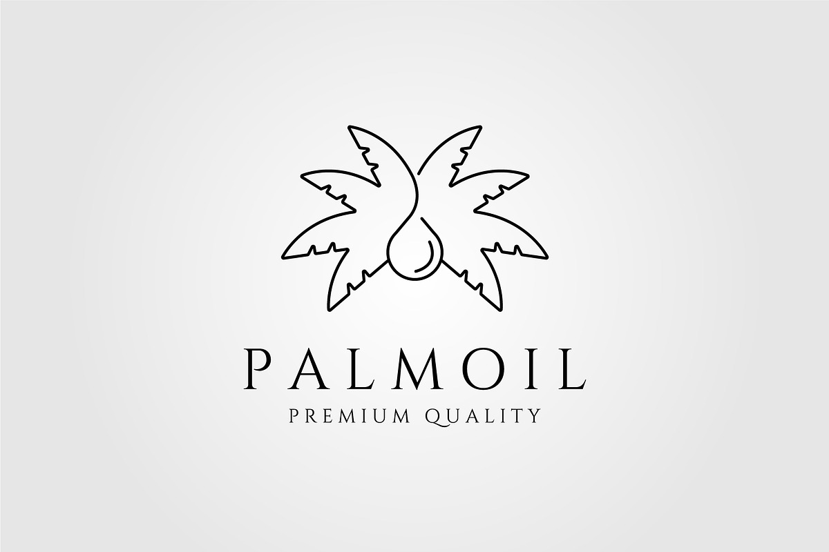 palm oil line art logo minimalist, a Branding & Logo Template by lawoel