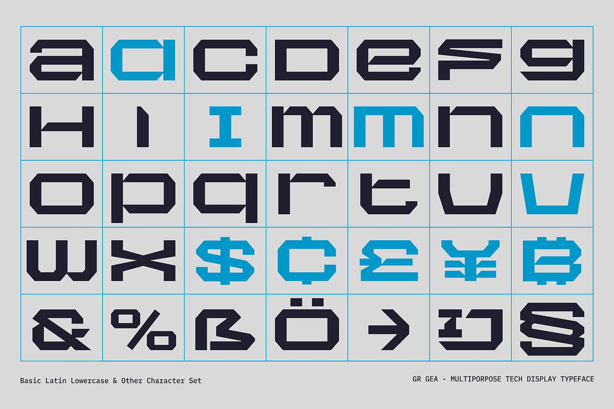 GR GEA – Tech Display Typeface, a Sans Serif Font by Garisman Std (Photo 2 of 19)