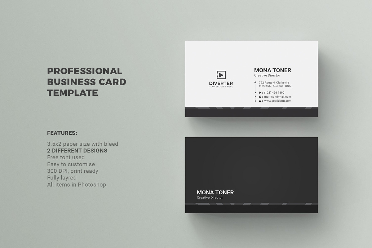 Business Card, a Business Card Template by Diverter (Photo 1 of 3)