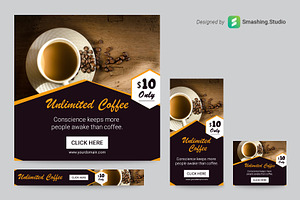 Coffee Shop Web Banner Set