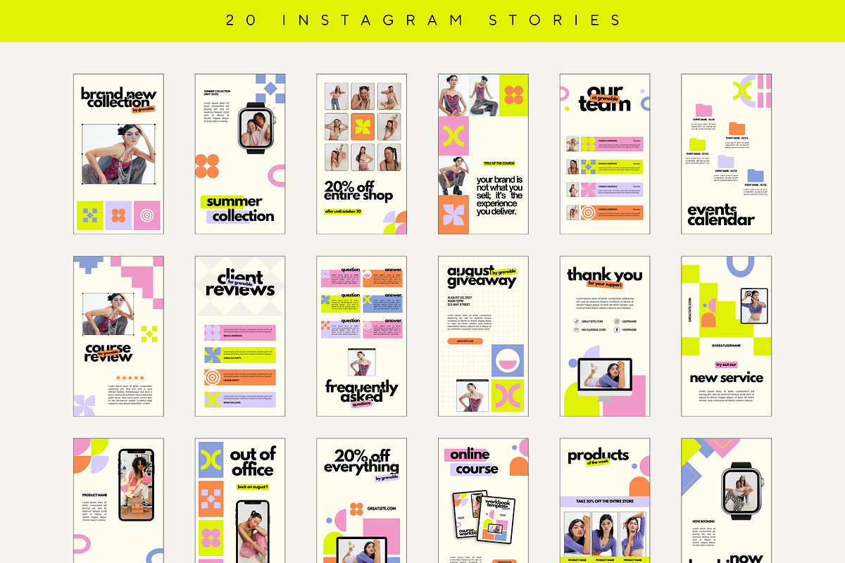 Modern Instagram Stories Posts Canva, a Social Media Template by Branding Babe Co. (Photo 3 of 7)