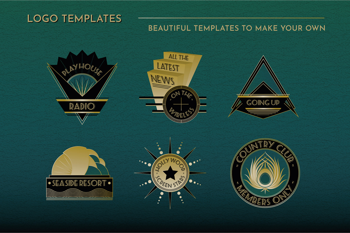 Art Deco Graphics Collection Vol 2, a Decorative Illustration by Wingsart Studio (Photo 6 of 11)