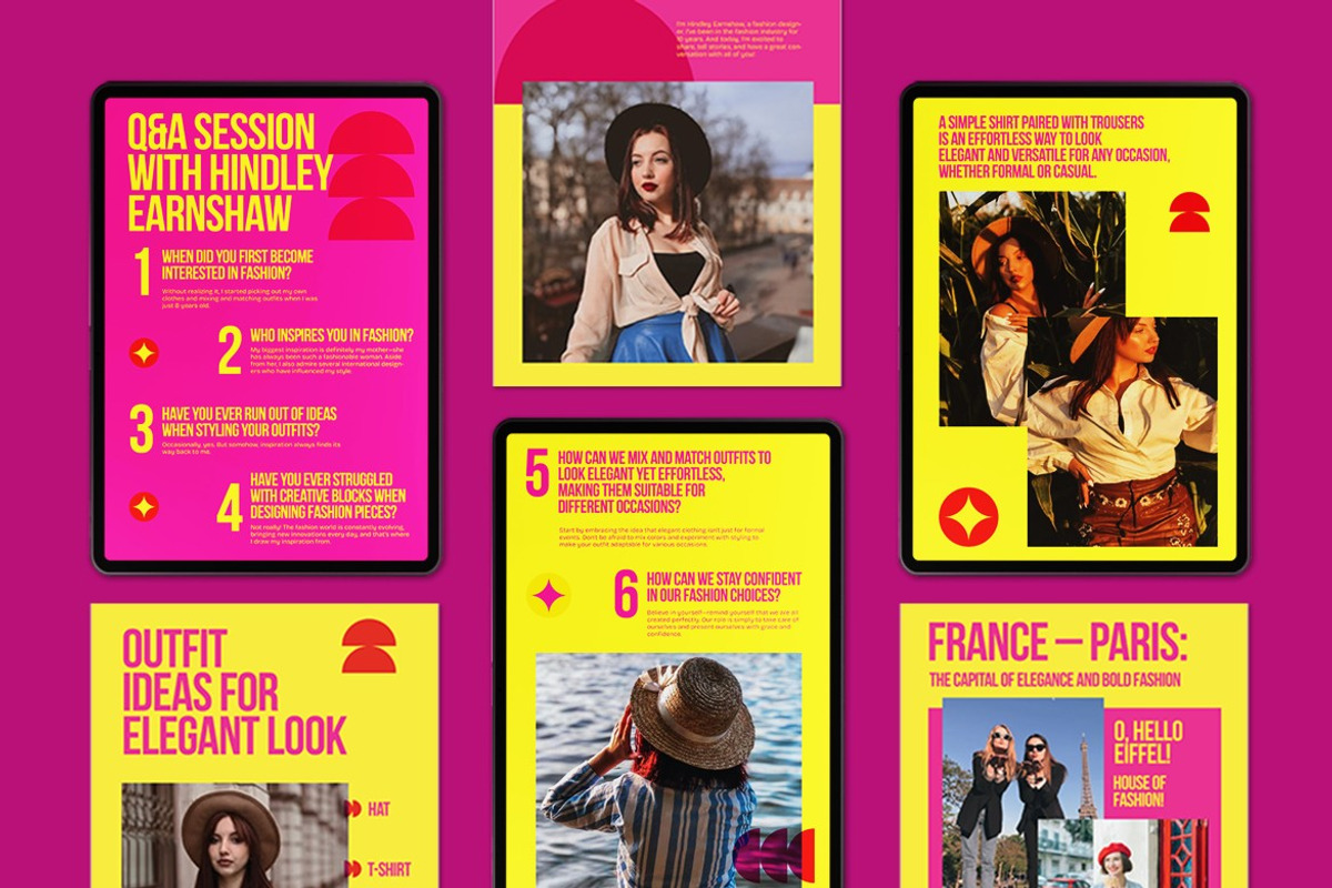 Yellow Pink Bold Fashion E-Magazine, a Templates & Theme by graphicook (Photo 3 of 5)