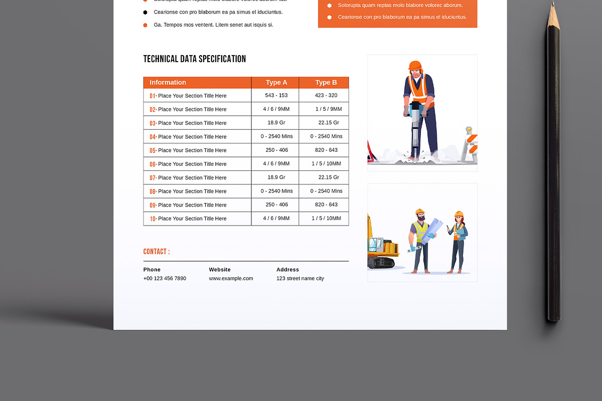 Technical Data Sheet Template Layout
