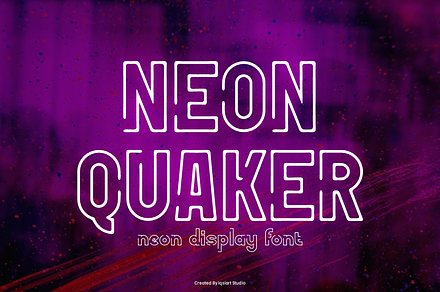 Neon Quaker - Outline Round Font, a Sans Serif Font by Iqsiart Studio