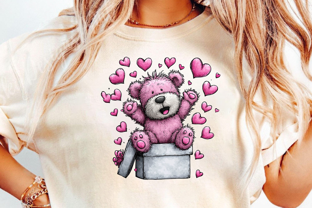Valentine’s  Teddy Bear Coquette Cli, an Illustration by DreamCafeArt (Photo 4 of 6)