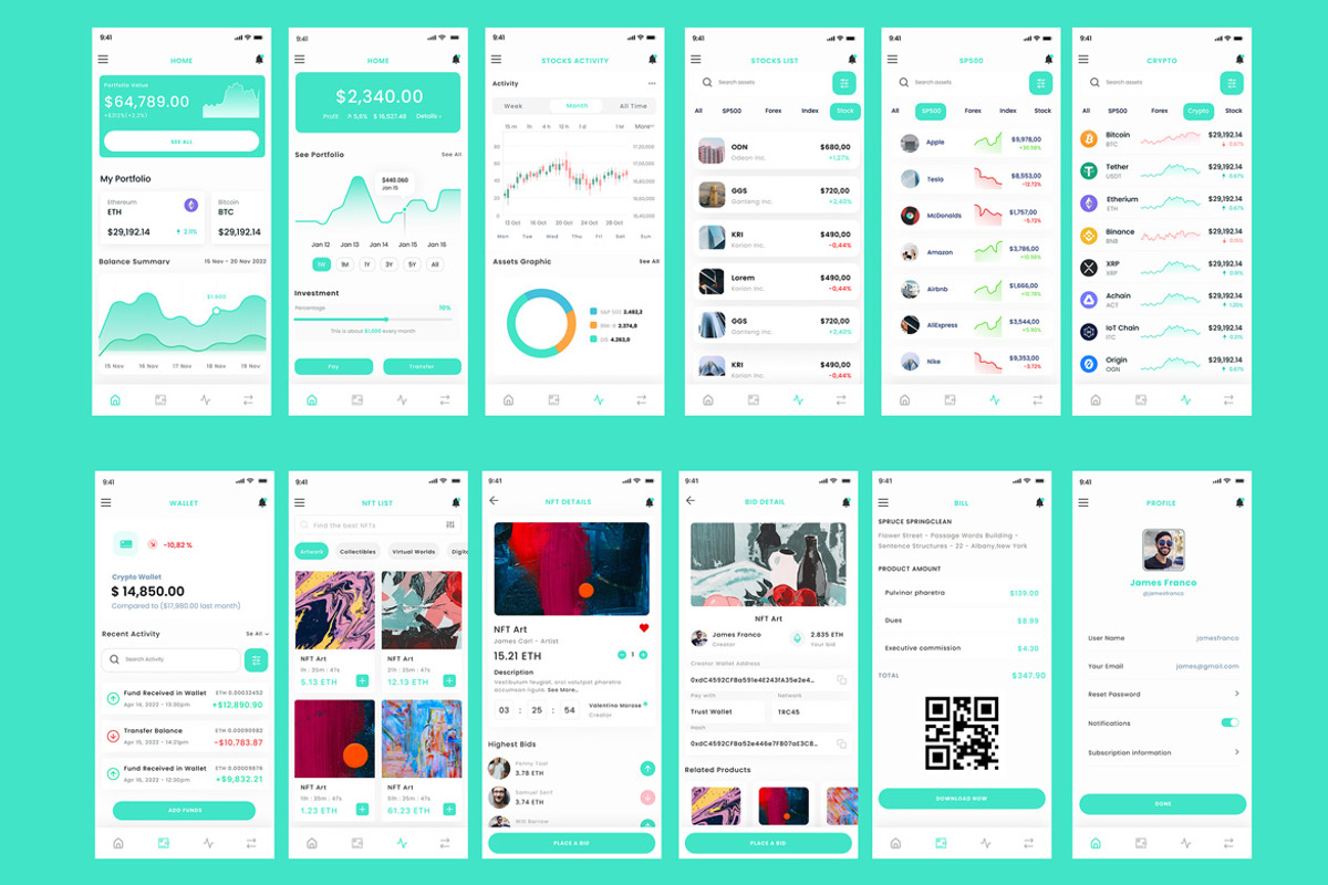 Trading Forex, NFT & Crypto App, an App Template by nagaredesignstudio (Photo 3 of 3)