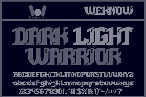 Dark Light Warrior font, a Font by weknow