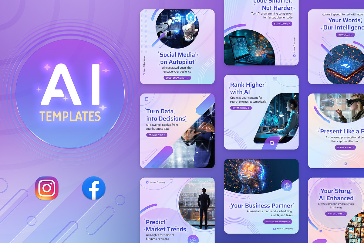 Artificial Intelligence Templates, a Social Media Template by Brandify Studio (Photo 1 of 6)